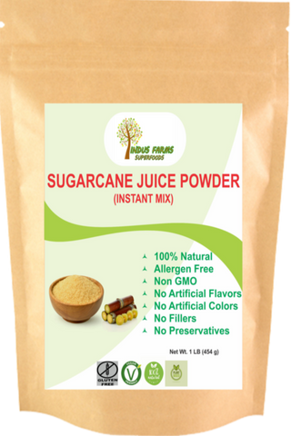 Indus Farms Superfoods Sugarcane Spiced Juice-Mix Powder, GMO-Free, Vegan, No Refined Sugars