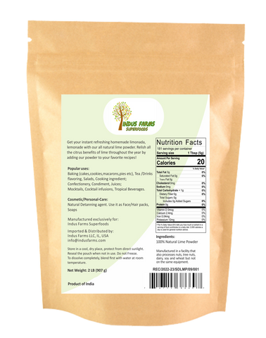 indus farms lime powder natural citrus flavor
