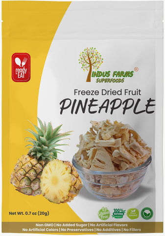 Indus Farms Superfoods Freeze Dried Pineapples (Multi-Pack), On-the-Go Healthy Snack, Additive-Free, GMO-Free, No Added Sugars, Paleo, Vegan, No Preservatives