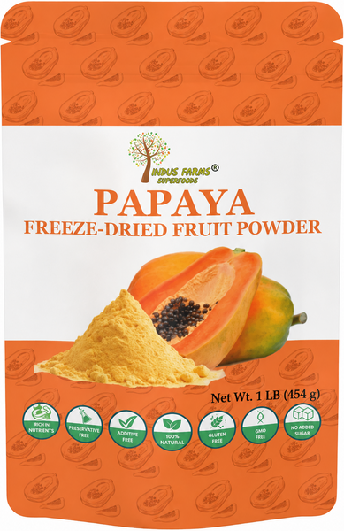 Indus Farms Superfoods Freeze Dried Papaya Fruit Powder, GMO-Free, Add