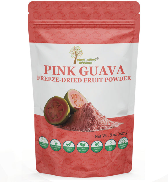 guava fruit powder wholesale bulk pink freeze dried indus farms superfoods natural gmo-free