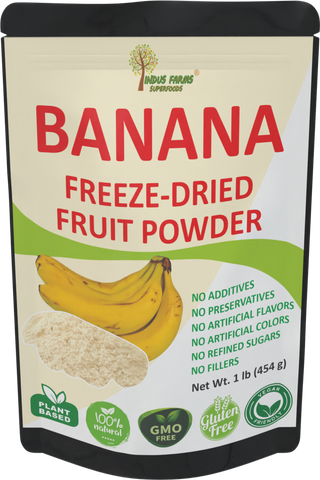 indus farms superfoods freeze dried banana fruit powder