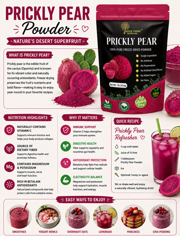 prickly pear powder freeze dried indus farms superfoods dietary supplement beverage flavoring