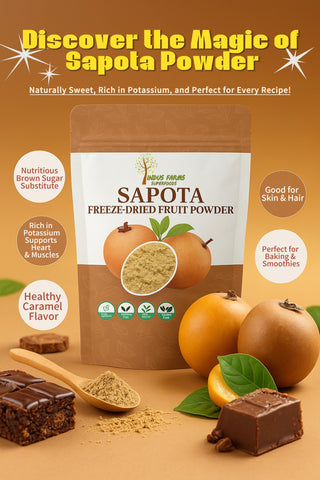 Indus Farms Superfoods Freeze Dried Sapota Fruit Powder, 100% Pure, Additive-Free, GMO-Free, Vegan