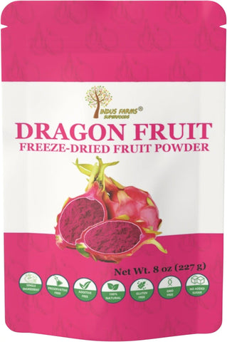 Indus Farms Superfoods | Freeze Dried Dragon Fruit Powder (Pitaya) | Vibrant Pink Superfood | Rich in Fiber & Antioxidants | Perfect for Smoothies, Baking & Bowls | Non-GMO, Vegan