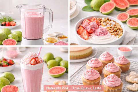 Indus Farms Superfoods Freeze Dried Pink Guava Fruit Powder, Additive-Free, GMO-Free, Vegan