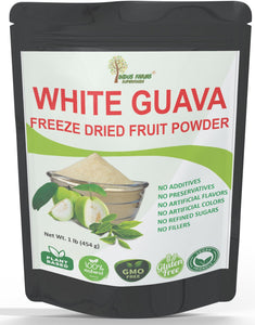 Indus Farms Superfoods Freeze Dried White Guava Fruit Powder, Additive-Free, GMO-Free, Vegan