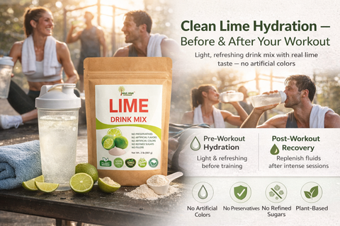 Indus Farms Lime Juice Powder, Unsweetened, Made from Fresh Limes (No Peel), Smooth Mixing, No Preservatives, For Drinks, Cooking, Baking & Marinades