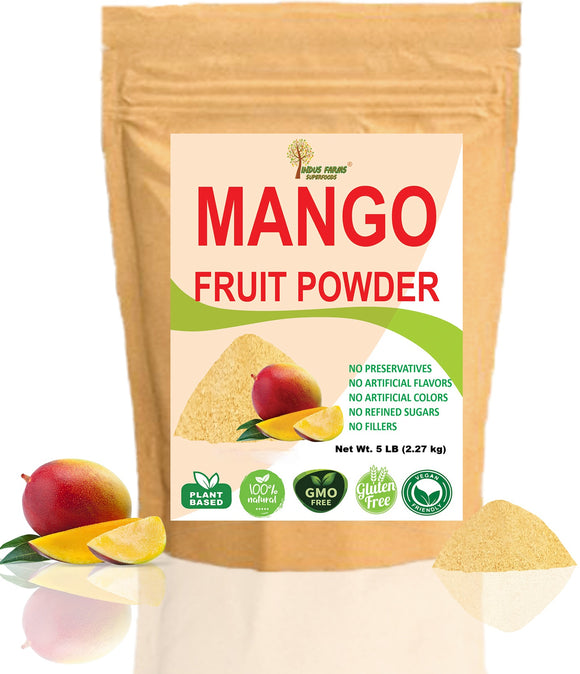 Indus Farms Superfoods Mango Fruit Powder, GMO-Free, Gluten-Free, Vegan, All Natural