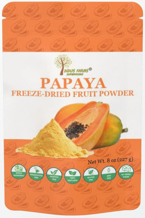 Indus Farms Superfoods Freeze Dried Papaya Fruit Powder, GMO-Free, Additive-Free, Vegan