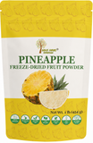Package of pineapple freeze-dried fruit powder with pineapple illustration on a white background