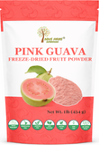 Pink guava freeze-dried fruit powder packaging with a white background