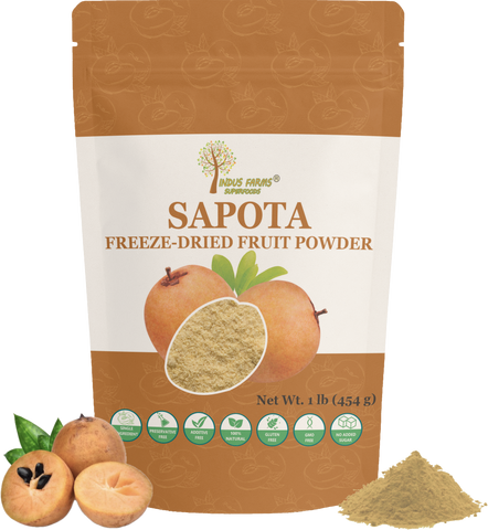 Indus Farms Superfoods Freeze Dried Sapota Fruit Powder, 100% Pure, Additive-Free, GMO-Free, Vegan