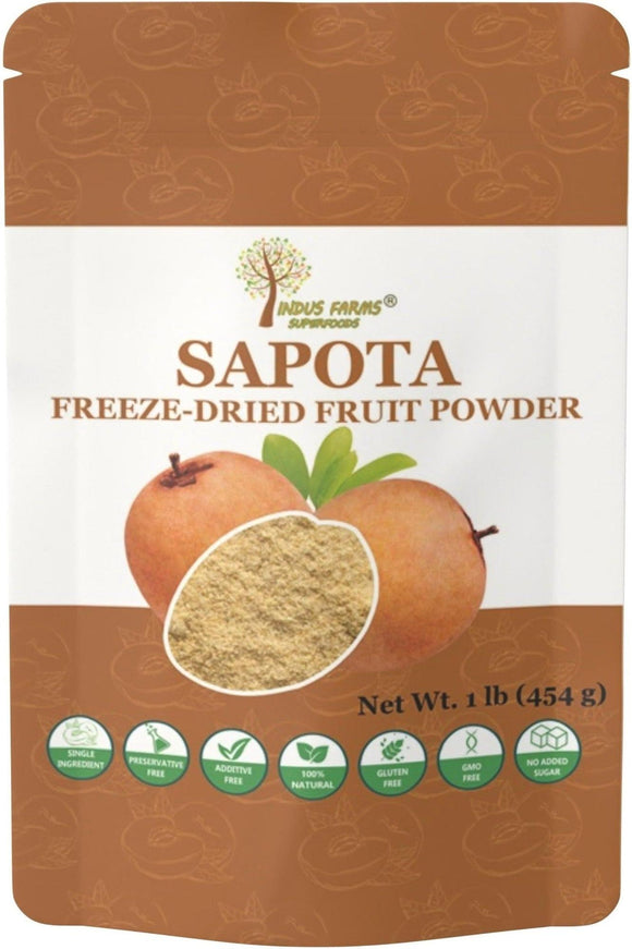 Indus Farms Superfoods Freeze Dried Sapota Fruit Powder, 100% Pure, Additive-Free, GMO-Free, Vegan