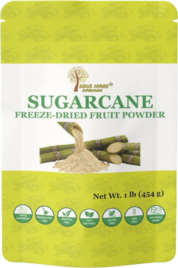 Indus Farms Superfoods Freeze-Dried Sugarcane Juice Powder, 100% Natural, Additive-Free, GMO-Free, Vegan