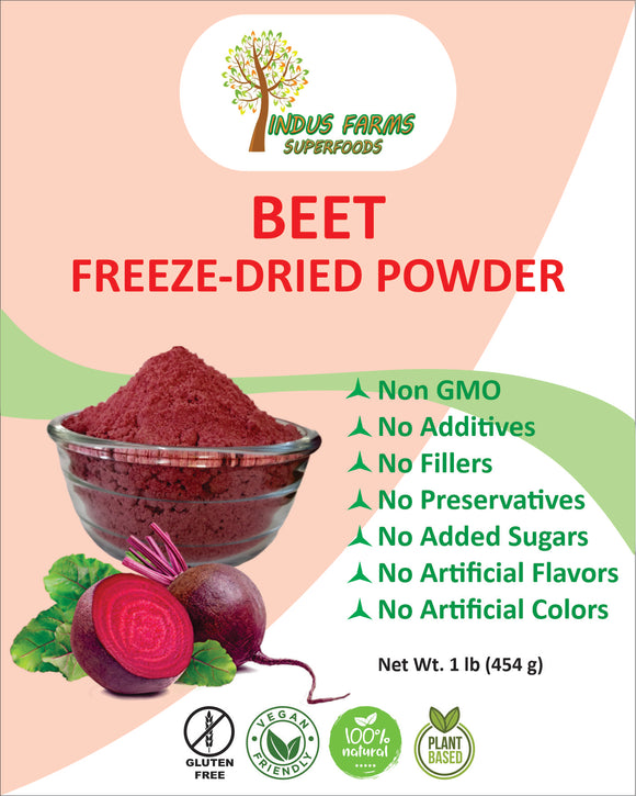 Indus Farms Superfoods Freeze Dried Beet Powder, 100 Pure, GMOFree,