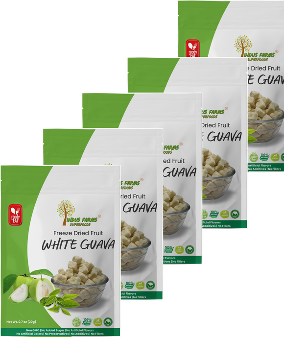 100% Pure Freeze Dried White Guava (Multi-Pack), Ready-to-Eat Fruit Snack, GMO-Free, Paleo, Vegan, No Refined Sugars