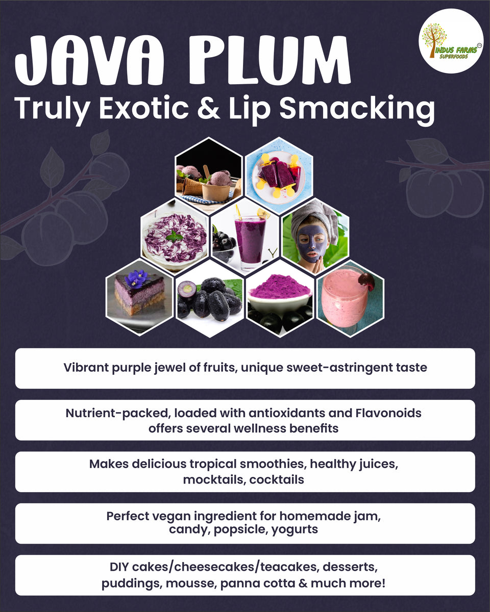 Indus Farms Superfoods Java Plum Fruit Powder, GMO-Free, Vegan, 100% N